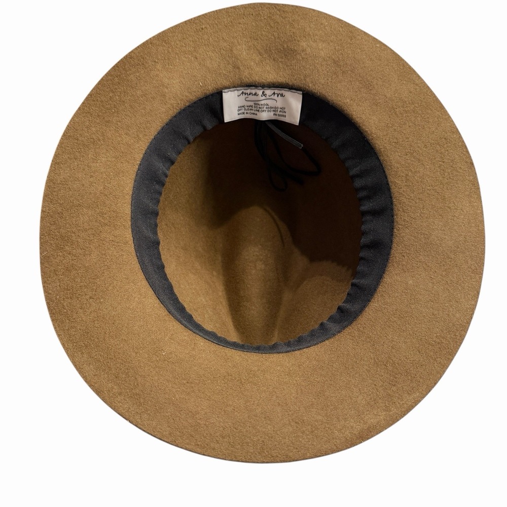 Anna & Ava Women 100% Wool Fedora Hat Brown Western Rancher Wide Brim Boho Fall - Picture 7 of 8
